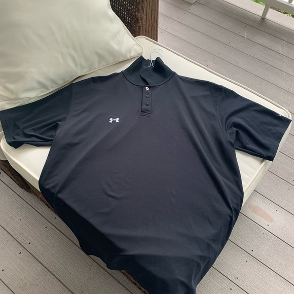 🌿Under Armour Men’s Polo Short-Sleeved Shirt Black Size XL🌿 - Picture 2 of 6